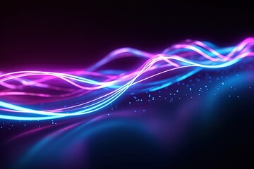 Wall Mural - abstract futuristic background with gold pink blue glowing neon moving high speed wave lines and bok