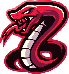 Wall Mural - Red viper snake mascot 