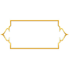 Wall Mural - luxury white golden set arabic islamic banner title frame text box in transparent background