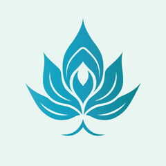 Wall Mural - Abstract Lotus Flower Icon Vector - Symbol of Purity and Serenity in Artistic Simplicity