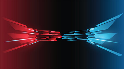 Wall Mural - black abstract red blue technology speed racing geometric background elegant futuristic glossy red a