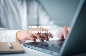 Wall Mural - update software system with loading progress information. upgrade firmware or operation system versi