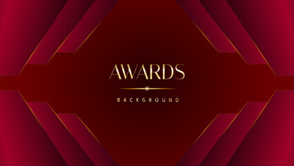 Wall Mural - Red maroon golden royal awards graphics background. Golden sidelines. Modern template grand luxury premium corporate abstract design template trophy banner certificate.