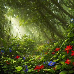 deep forest and flowers 2