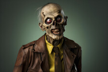 Studio Portrait Of Zombie Old Senior Man