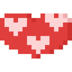 Wall Mural - Pixel art red heart icon 9