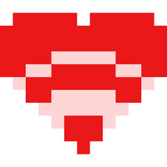 Wall Mural - Pixel art red heart icon 11