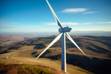Windturbine Generator On The Top Of A Hill
