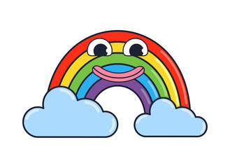 Wall Mural - weather cartoon happy rainbow