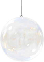 Wall Mural - Digital png illustration of clear glass christmas bauble on transparent background