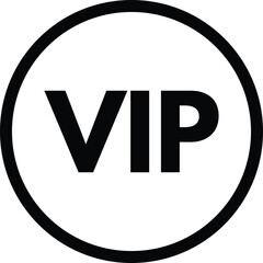 Wall Mural - Vip icon in a circle isolated on white background . Vector