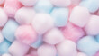 Colorful cotton candy in soft pastel color background. Generative AI