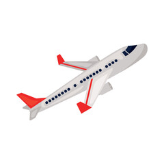 Wall Mural - airplane flying travel with red lines