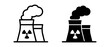 © Evgeny - Nuclear power plant vector icon set. Nuclear energy symbol