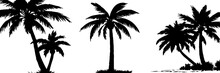 Illustration Of A Palm Tree. Black Tropical Tree On A White Background. Generated By Ai