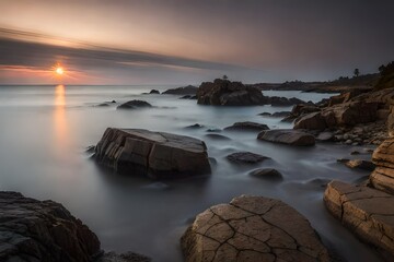 Canvas Print - sunset over the sea