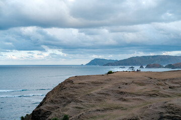 Wall Mural - incredible views across the coastline at the top of Bukit Merese Hill, Merese Hill is a location to see the sunrise and sunset in Lombok, coast of the sea, beach and sea, view of the, kuta mandalika