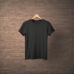 Black t-shirt blank Mockup clothing. Effortless Style T-Shirt Display.