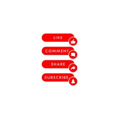 Sticker - Like, Comment, Share, and Subscribe button