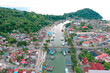 Aerial Photo of the Batang Arau river in Padang City, West Sumatra, Indonesia