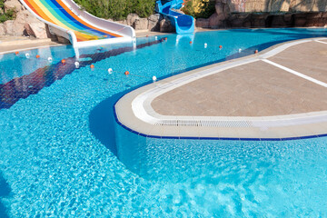 Wall Mural - Details with blue water in the pool as a background