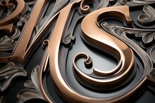 3D Metal Lettering With Raised Surface For Creating Embossed Effect. Generative AI
