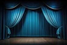 Blue Curtain Stage Theater Background