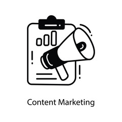 Content Marketing doodle Icon Design illustration. Marketing Symbol on White background EPS 10 File