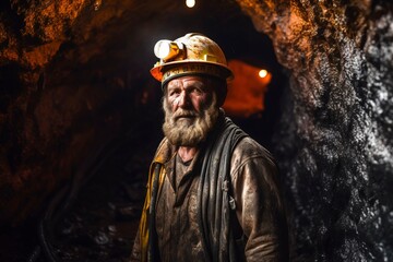 Dedicated miners work hard underground, extracting valuable resources in a challenging industrial environment. 'generative AI' 