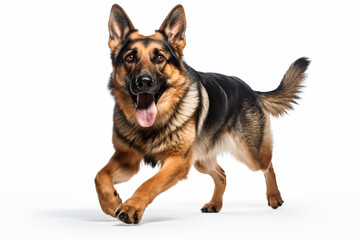 Sticker - a german shepherd dog running with its tongue out