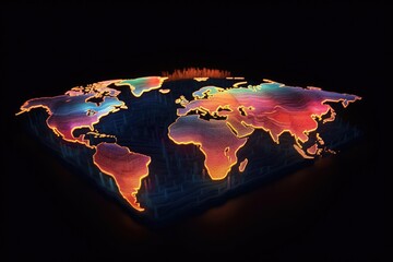 3d model of earth with neon illumination