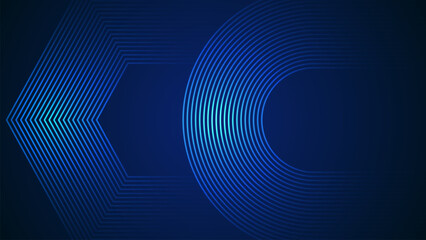 Wall Mural - dark blue simple abstract background with lines in a curved style geometric style as the main elemen
