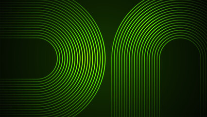 Wall Mural - dark green simple abstract background with lines in a curved style geometric style as the main eleme