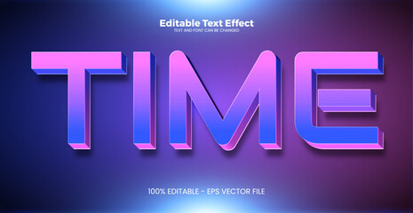Wall Mural - Time editable text effect in modern trend style