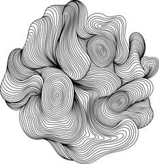Abstract shape hand drawn line . Ink painting style composition for decoration or background.