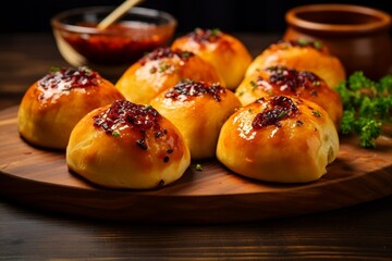 Wall Mural - Traditional homemade buns with poppy seeds