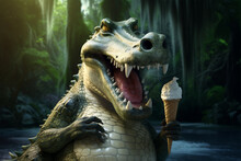 Crocodile Eats Ice Cream