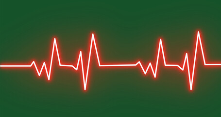 Heartbeat. Electrocardiogram Cardiogram cardiograph oscilloscope screen blue illustration background. Emergency ekg monitoring. Blue glowing neon heart pulse. 