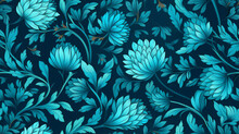 Background Pattern Blue Shades Of Color Flowers