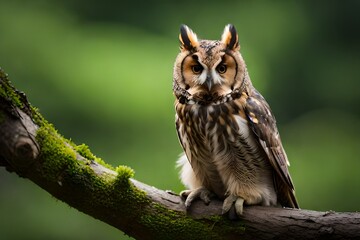 Poster - owl perched on branch