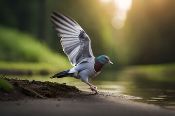 Canvas Print - seagull on the pier