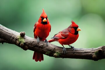 Poster - red cardinal on a branch