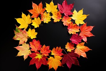 Wall Mural - beautiful autumn nature background from maple leaves
