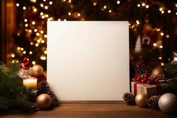 Blank canvas christmas on add background. Generate Ai