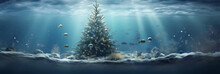 Beautiful Decorated Christmas Tree Under Water