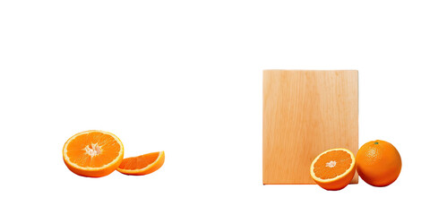 Poster - Orange half and orange cut transparent background