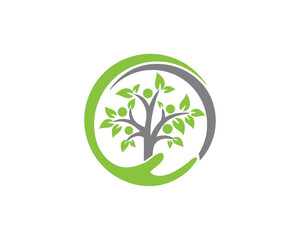 Sticker - health hands tree logo