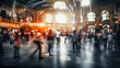 © Korea Saii - Bustling Urban Environment Teeming with Pedestrians Making their Way through the Busy Streets where Traffic creates a Captivating Play of M Movement Generative AI Digital Art Wallpaper Background