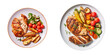 Grilled chicken on a plate transparent background