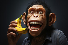 Chimpanzé Utilisant Une Banane Comme Téléphone » IA Générative